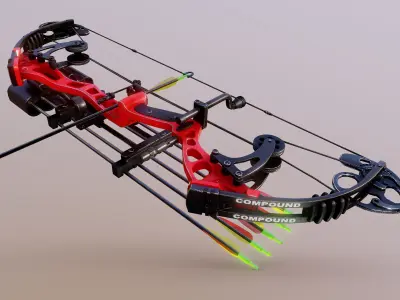 Compound Bow Low-poly 3D model purchase