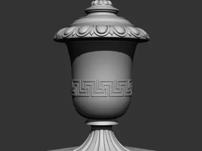 Classical Urn with decorative Greek fret Free 3D model