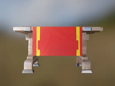 Stylized Warrior Table Low-poly 3D model