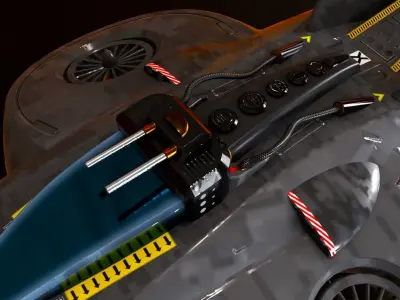 Sci Fi Shooter Spaceship Low-poly 3D model