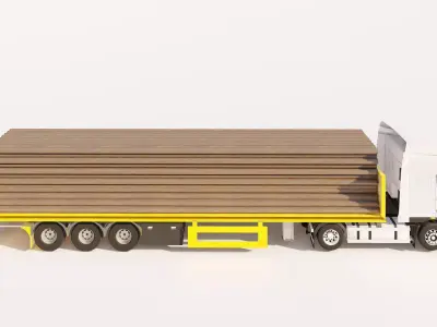 Industrial Forestry Logging Truck 3D Model 3D model