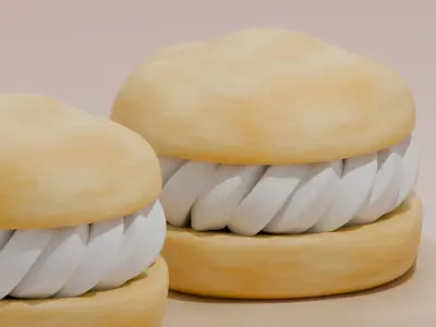 Choux Cream Two Type 3D model
