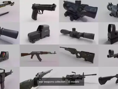 war weapons collection 3D Model Pack