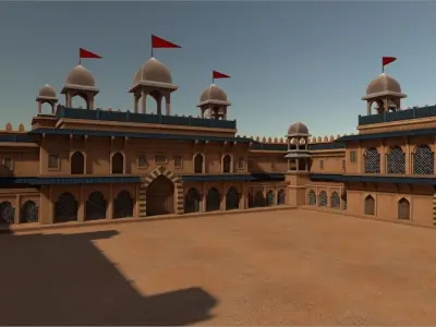 Castle temple Low-poly 3D model