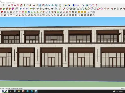 Commercial street mall retail shop 3D model