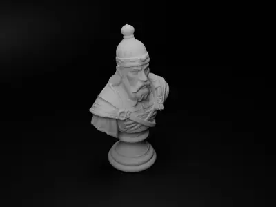 Mongol Cavalryman Bust Chess 3D print model buy