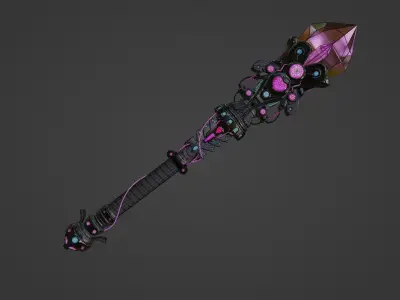 Girly Crystal Aether Rod Free 3D model