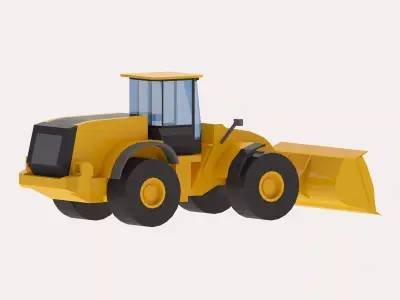 Loader Construction M892 Simplified Low-poly 3D model