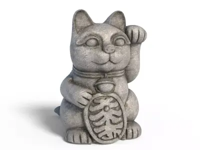 lucky cat Low-poly 3D model