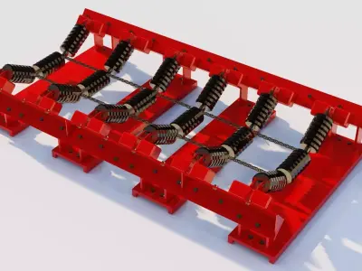 Conveyor Products Hi-Impact idler system 3D Model 3D model