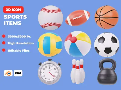 Sport Items 3D model
