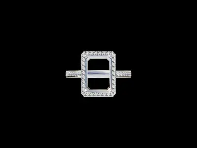 Ring 2 Print Model diamond engagement gold 3D print model