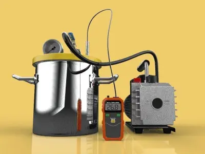 VACUUM DEGASSING CHAMBER AND PUMP KIT 3D model