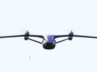 hyundai uber fly taxi concept  rigged  animated  high poly  3D model