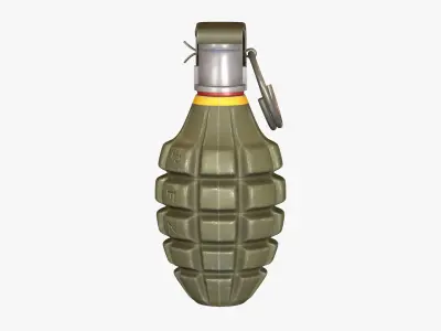 Hand Grenade Low-poly 3D model 4