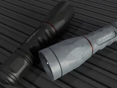 Flashlight P2X Fury Tactical Low-poly 3D model