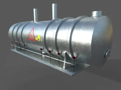 Boiler tank Rusty Tanker factory Petroleum gas Steam Boiler Low-poly 3D model