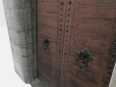 Monument stone gate Low-poly 3D model