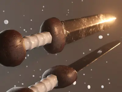 Medieval Roman gladius sword Low-poly 3D model