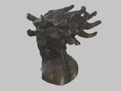 Fantasy Monolith Woman head figure bust Low-poly 3D model