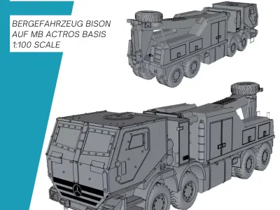Bergefahrzeug Bison auf Mercedes Benz Actros Basis Bundeswehr 3D print model