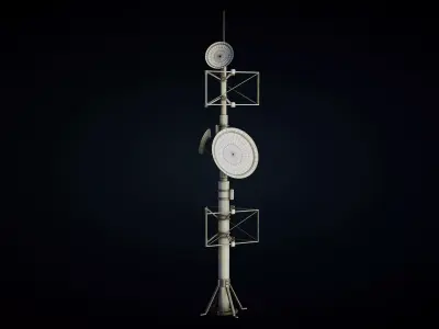 Antenna Large Industrial - Parabolic Roof Unit - Type A Low-poly 3D model