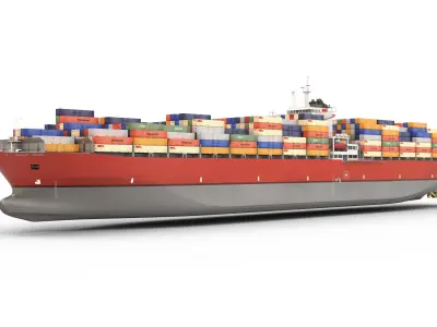 Cargo container ship 300m Low-poly 3D model