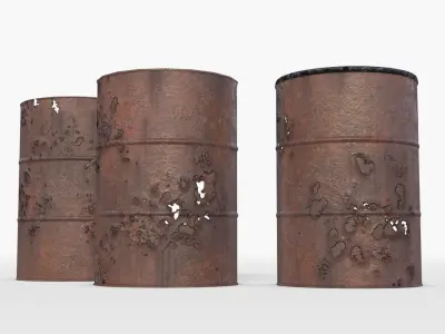 Barrels Asset 04 Low-poly 3D model