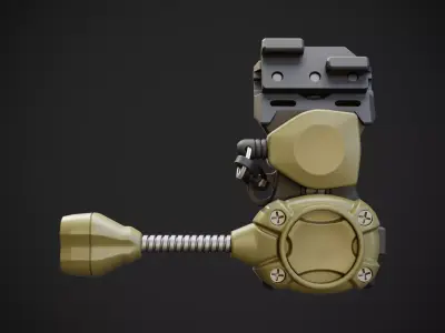 Tactical Signal Lights and KNUCKL Helmet Mount 3D model