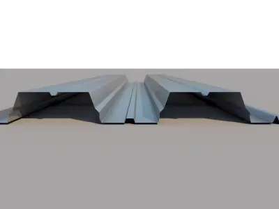 Metal Floor Decking Low-poly 3D model