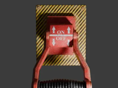 Red Lever - Switcher Low-poly 3D model
