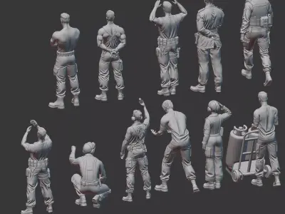 AIR GROUND CREW FIGURE DIORMA COLLECTION 3D print model