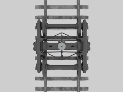 Train wheel undercarriage 3D model
