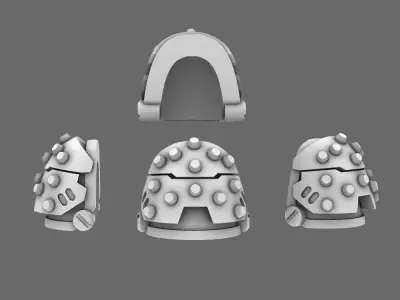 Space Knights V5 Defiance Studded Shoulder Pads Type C 3D print model