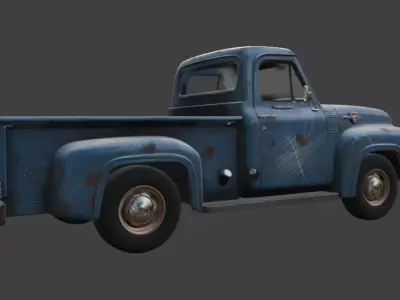 Old scratched truck 3d model 3D model