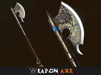Fantasy Weapon Axe V01 Low-poly 3D model