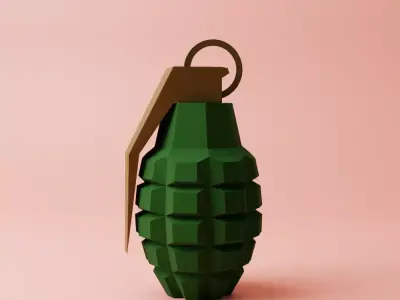 Lowpoly Grenade Low-poly 3D model