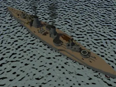 Battlecruiser SMS Von der Tann 3D model