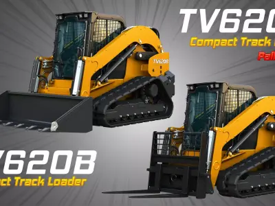 TV260B Compact Track Loader - 2 in 1 3D Model Pack