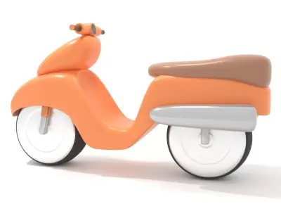 3D Cartoon Scooter Model 3D model