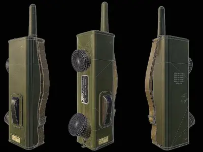 SCR536 World War 2 walkie talkie Low-poly 3D model