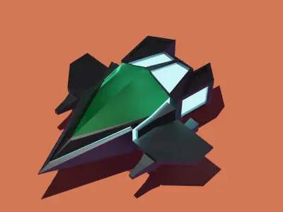 Space Aircraft Low-poly 3D model