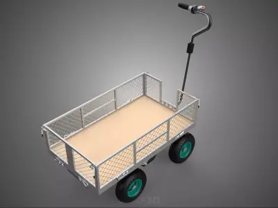 ELECTRIC POWERED BATTERY UTILITY CART GARDEN WAGON CARGO MESH 4W 3D model