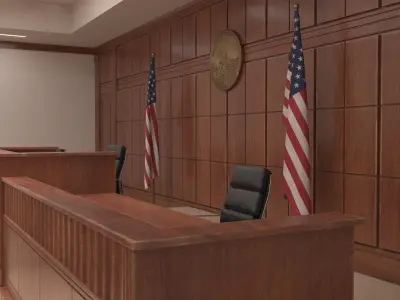 US Courtroom Interior 3D model