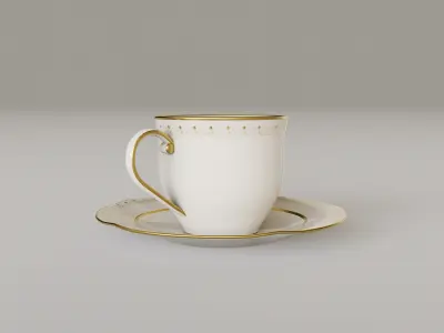 China Tea Set Low-poly 3D model