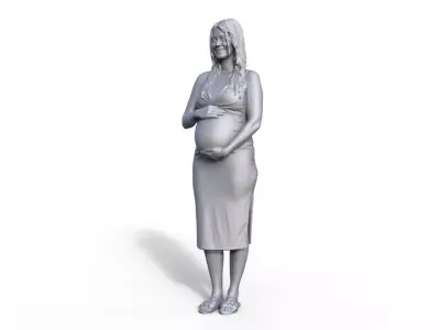 Pregnant woman for model building model railway diorama 3D print model