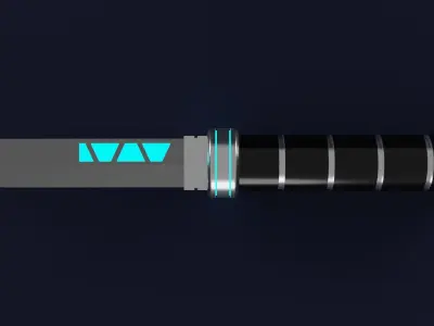 Cyberpunk knife 3D model Low-poly 3D model