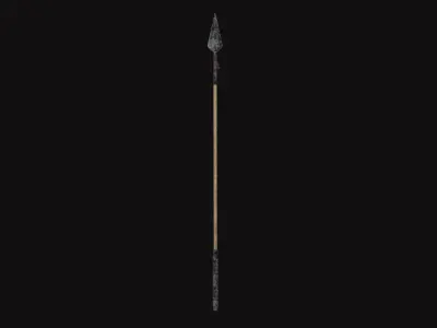 Medieval Spear Low-poly 3D model 8