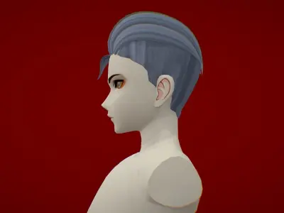 Anime Hair 7 Free low-poly 3D model