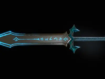 Runic greatsword Low-poly 3D model purchase
